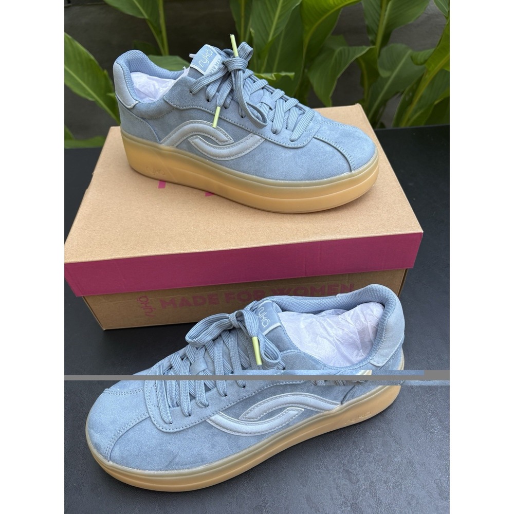 Ryka Women's Viv Max Lace Up Platform Sneaker Blue Sport Lifestyle 9.5 Wide NWB